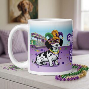Dachshund Mardi Gras Ceramic Mug