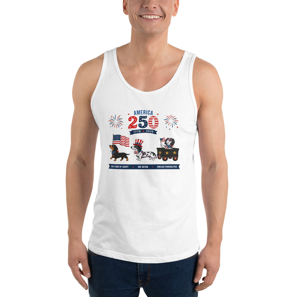 America 250 Dachshund Patriotic Tank Top - Image 5