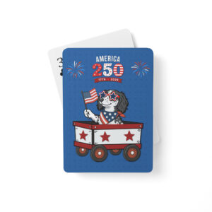 America 250 Dapple Dachshund Playing Cards | Patriotic Doxie Poker Deck