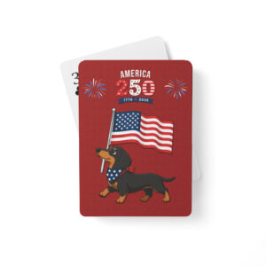 America 250 Classic Dachshund Playing Cards | Patriotic Doxie Poker Deck