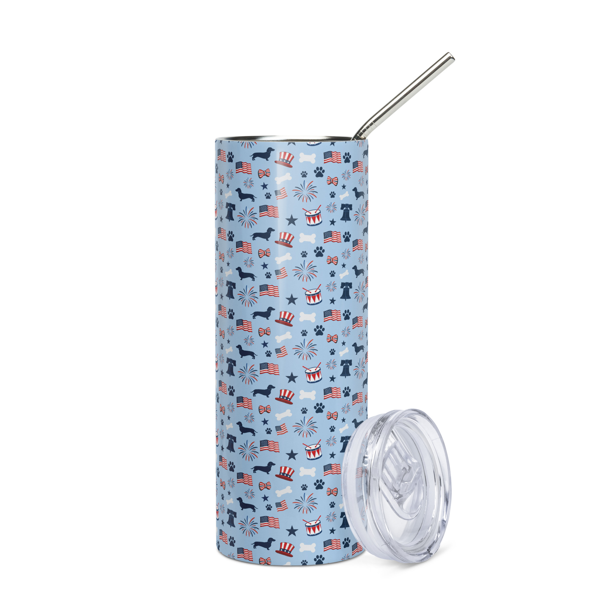 America 250 Patriotic Dachshund Stainless Steel Tumbler - Image 4