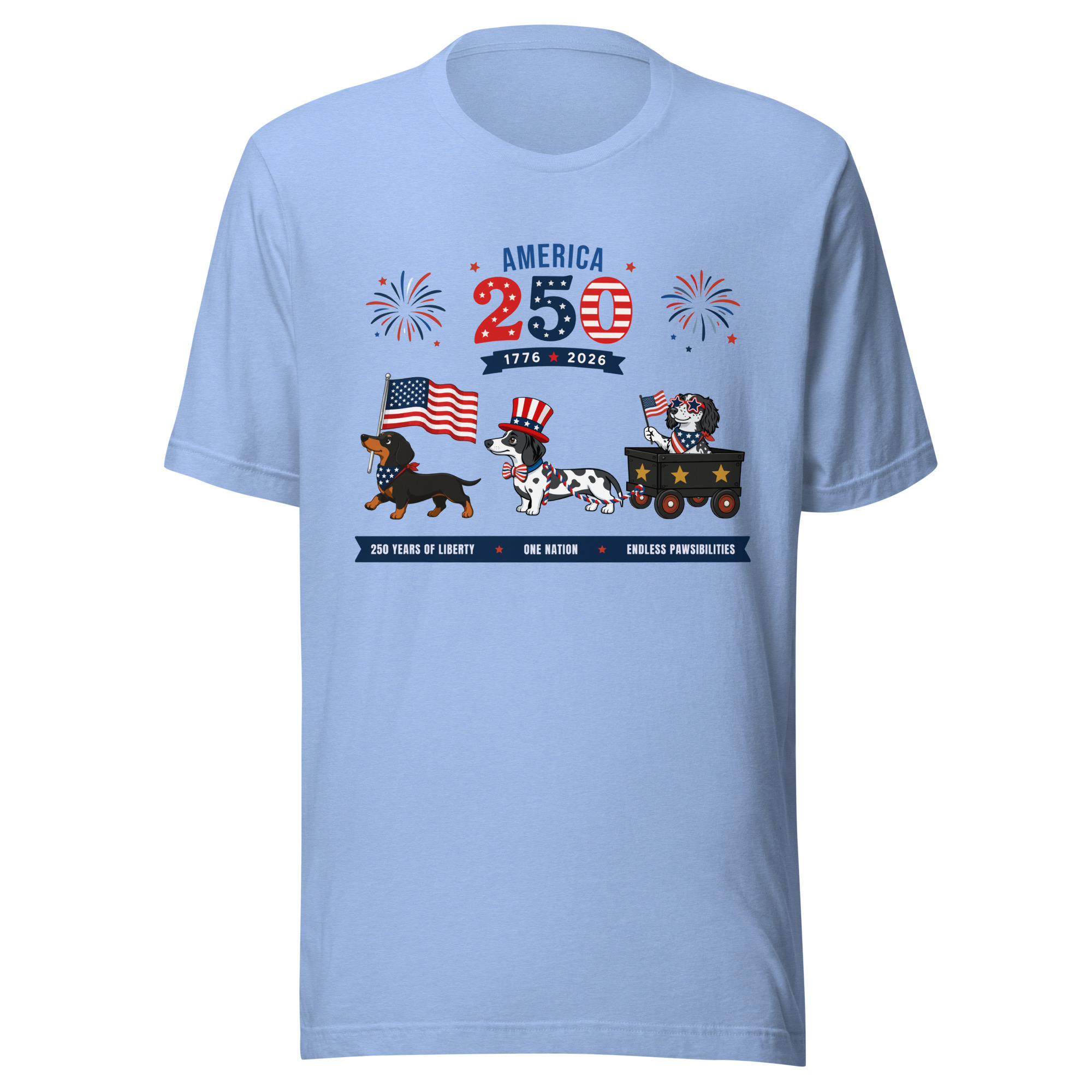 America 250 Dachshund Patriotic T-Shirt - Image 2
